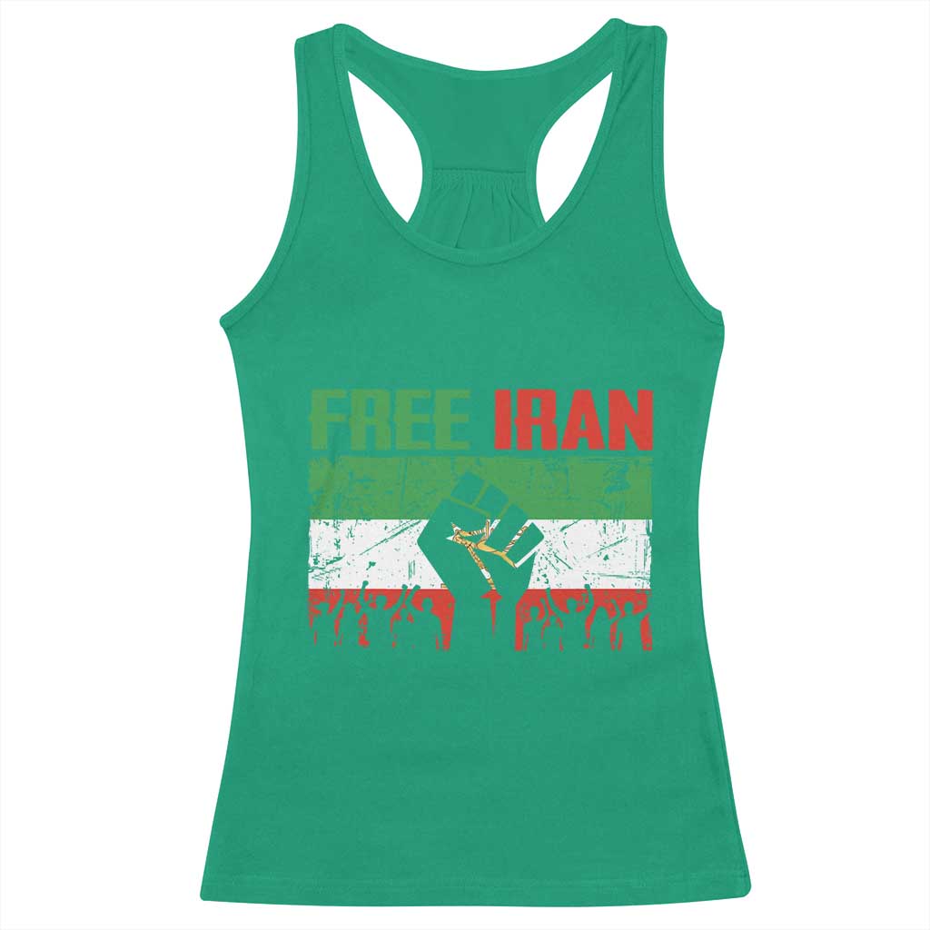 Free Iran Flag Racerback Tank Top Support Iranian Freedom No War