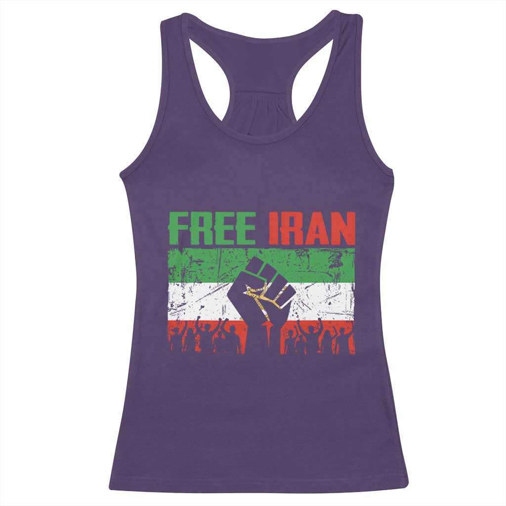Free Iran Flag Racerback Tank Top Support Iranian Freedom No War