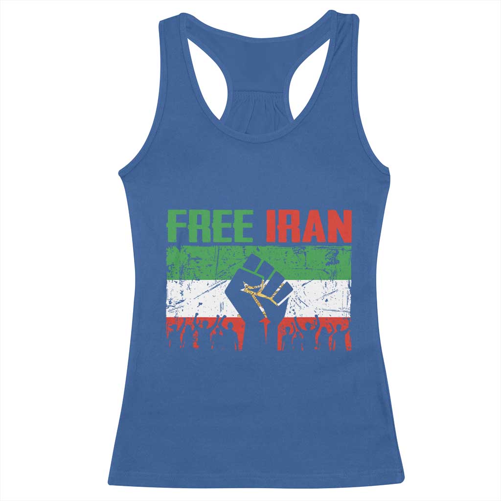 Free Iran Flag Racerback Tank Top Support Iranian Freedom No War