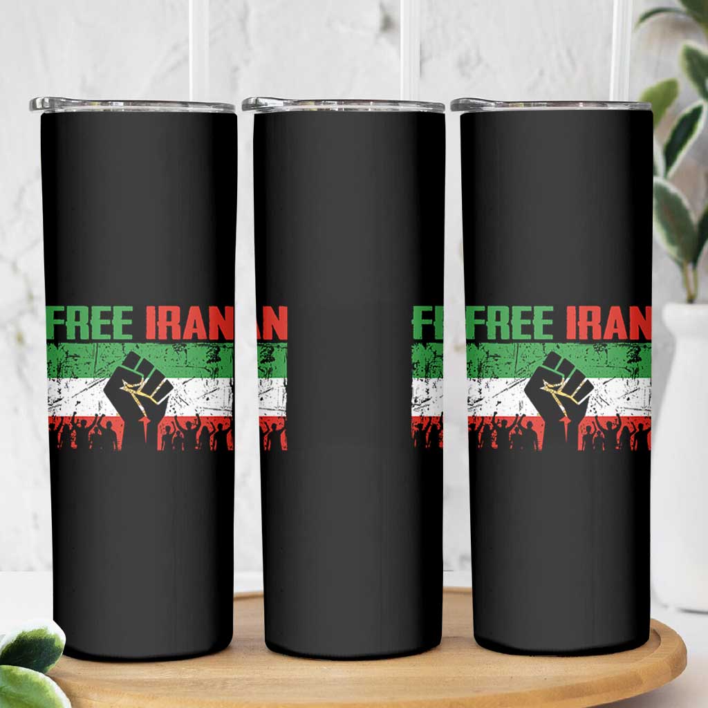 Free Iran Flag Skinny Tumbler Support Iranian Freedom No War