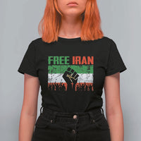 Free Iran Flag T Shirt For Women Support Iranian Freedom No War