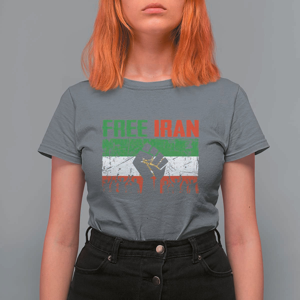 Free Iran Flag T Shirt For Women Support Iranian Freedom No War