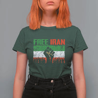 Free Iran Flag T Shirt For Women Support Iranian Freedom No War