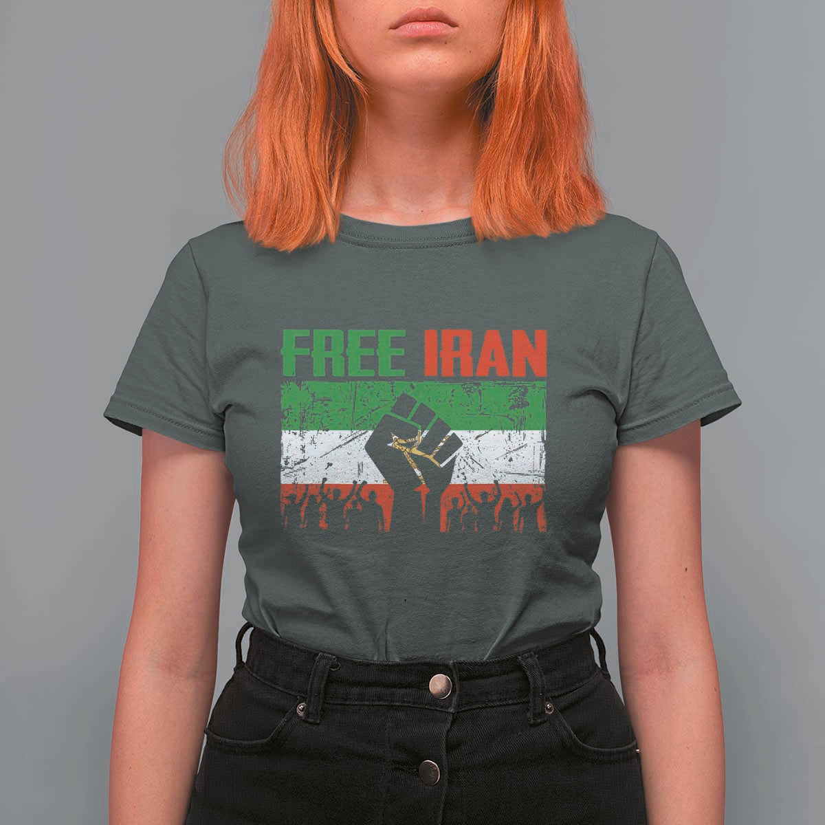 Free Iran Flag T Shirt For Women Support Iranian Freedom No War