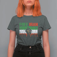 Free Iran Flag T Shirt For Women Support Iranian Freedom No War