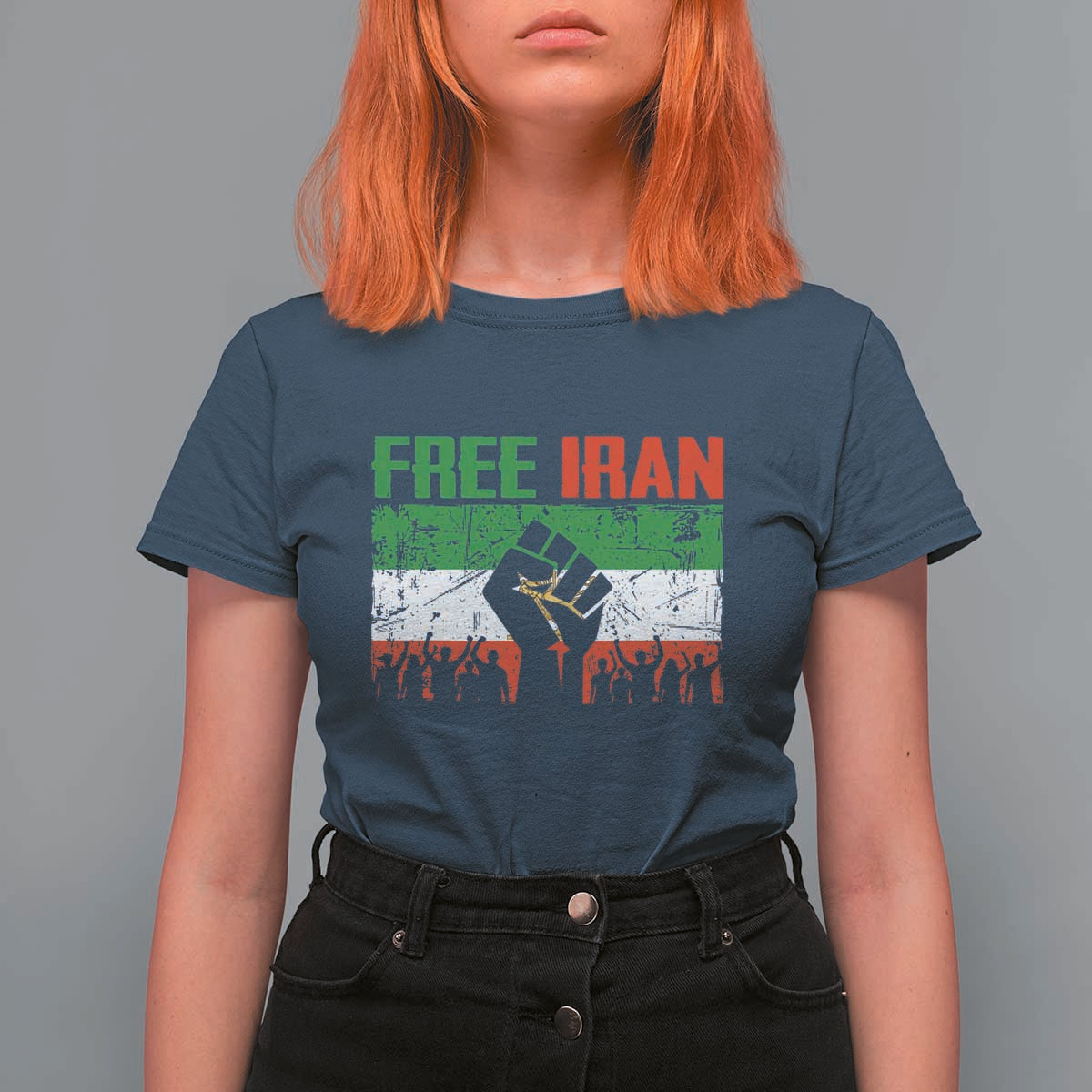 Free Iran Flag T Shirt For Women Support Iranian Freedom No War