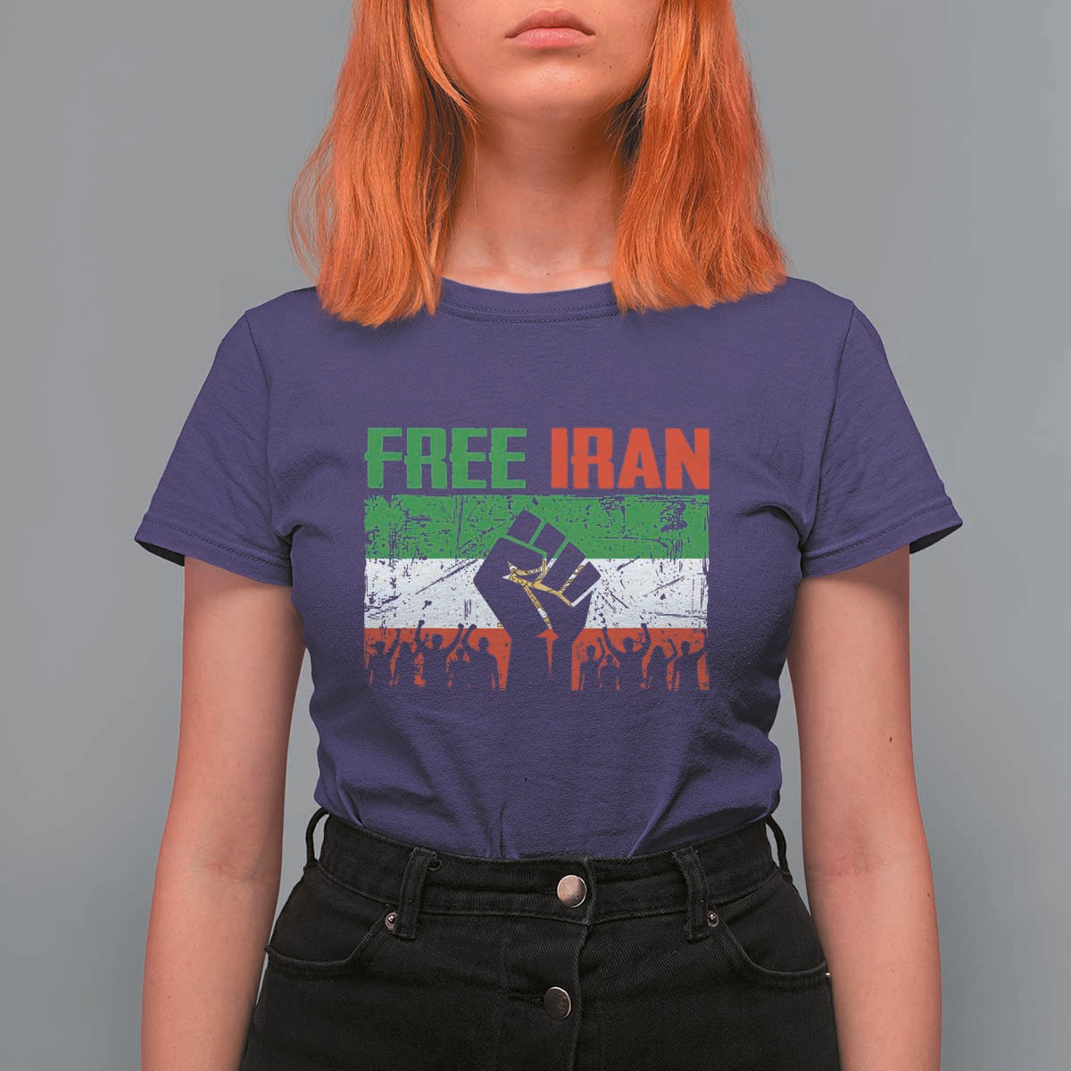 Free Iran Flag T Shirt For Women Support Iranian Freedom No War