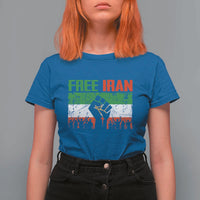 Free Iran Flag T Shirt For Women Support Iranian Freedom No War