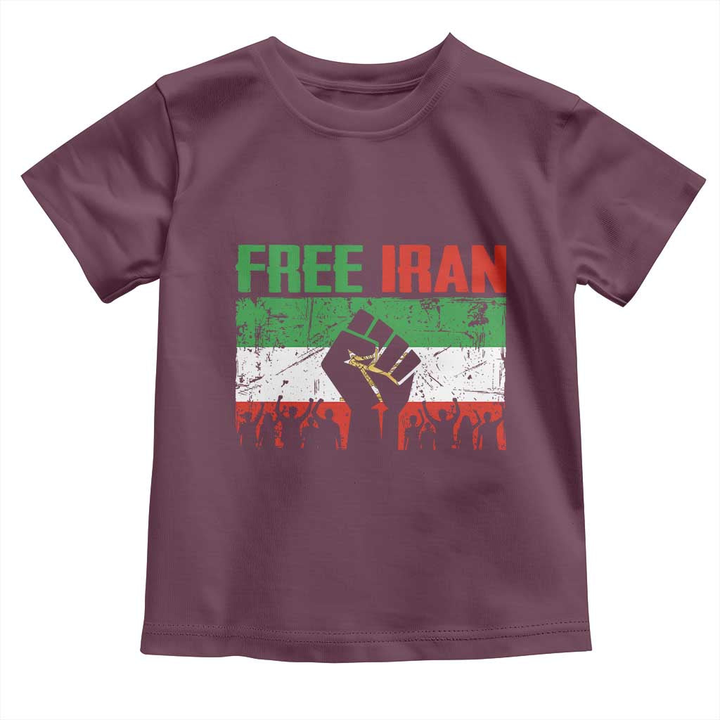 Free Iran Flag Toddler T Shirt Support Iranian Freedom No War