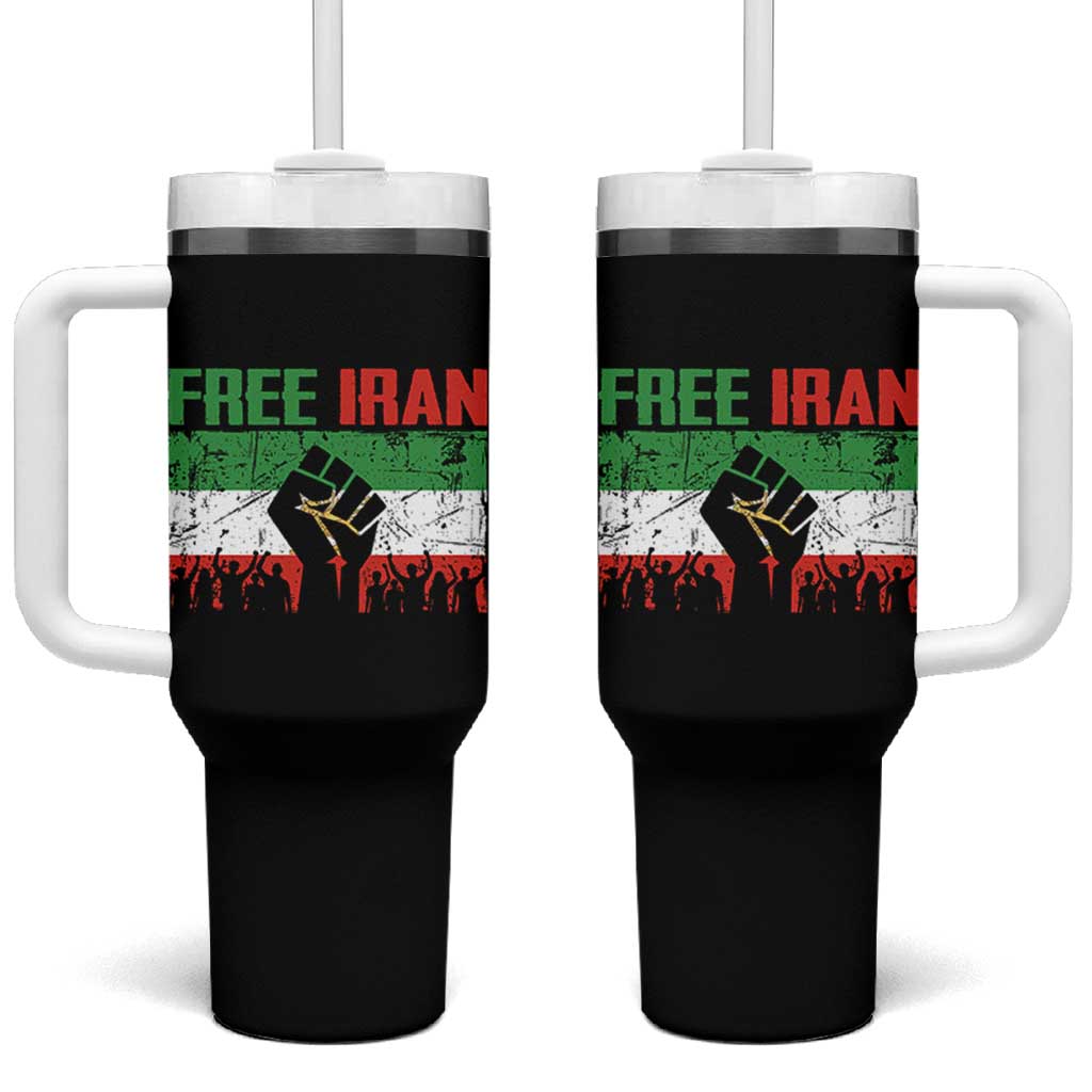 Free Iran Flag Tumbler With Handle Support Iranian Freedom No War