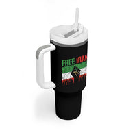 Free Iran Flag Tumbler With Handle Support Iranian Freedom No War