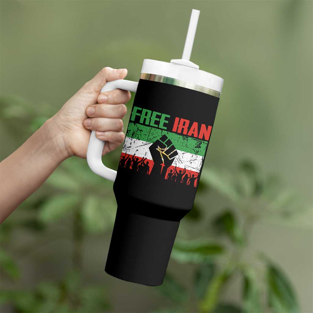 Free Iran Flag Tumbler With Handle Support Iranian Freedom No War