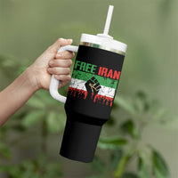 Free Iran Flag Tumbler With Handle Support Iranian Freedom No War