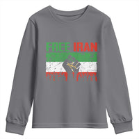 Free Iran Flag Youth Sweatshirt Support Iranian Freedom No War