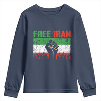 Free Iran Flag Youth Sweatshirt Support Iranian Freedom No War