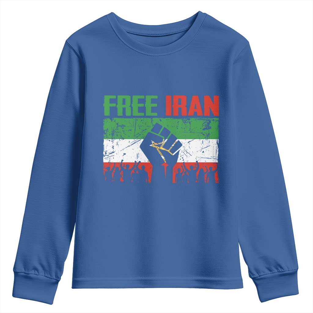 Free Iran Flag Youth Sweatshirt Support Iranian Freedom No War