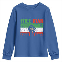 Free Iran Flag Youth Sweatshirt Support Iranian Freedom No War