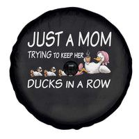 Funny Duck Mom Spare Tire Cover Just A Mom Trying To Keep Her Ducks In A Row