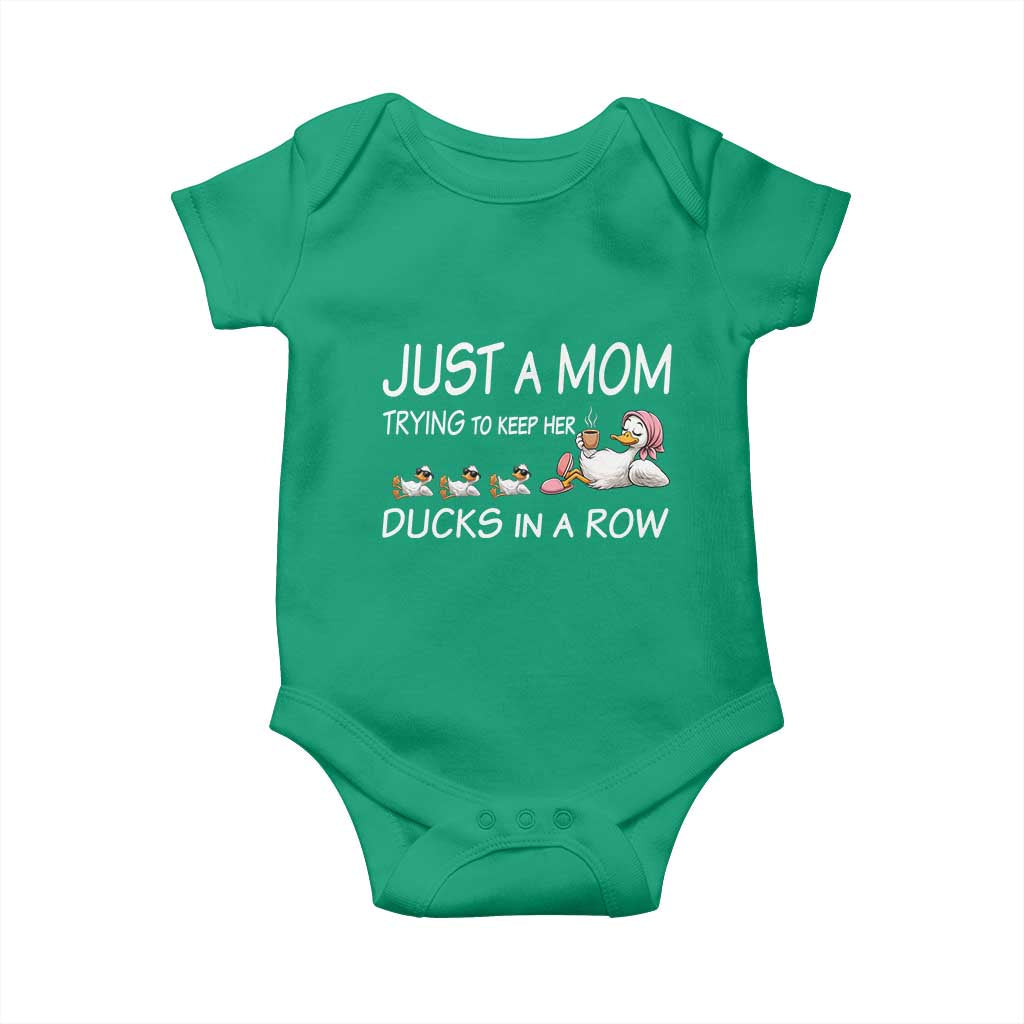 Funny Duck Mom Baby Onesie Just A Mom Trying To Keep Her Ducks In A Row
