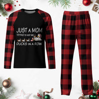 Funny Duck Mom Plaid Pajama Set Just A Mom Trying To Keep Her Ducks In A Row