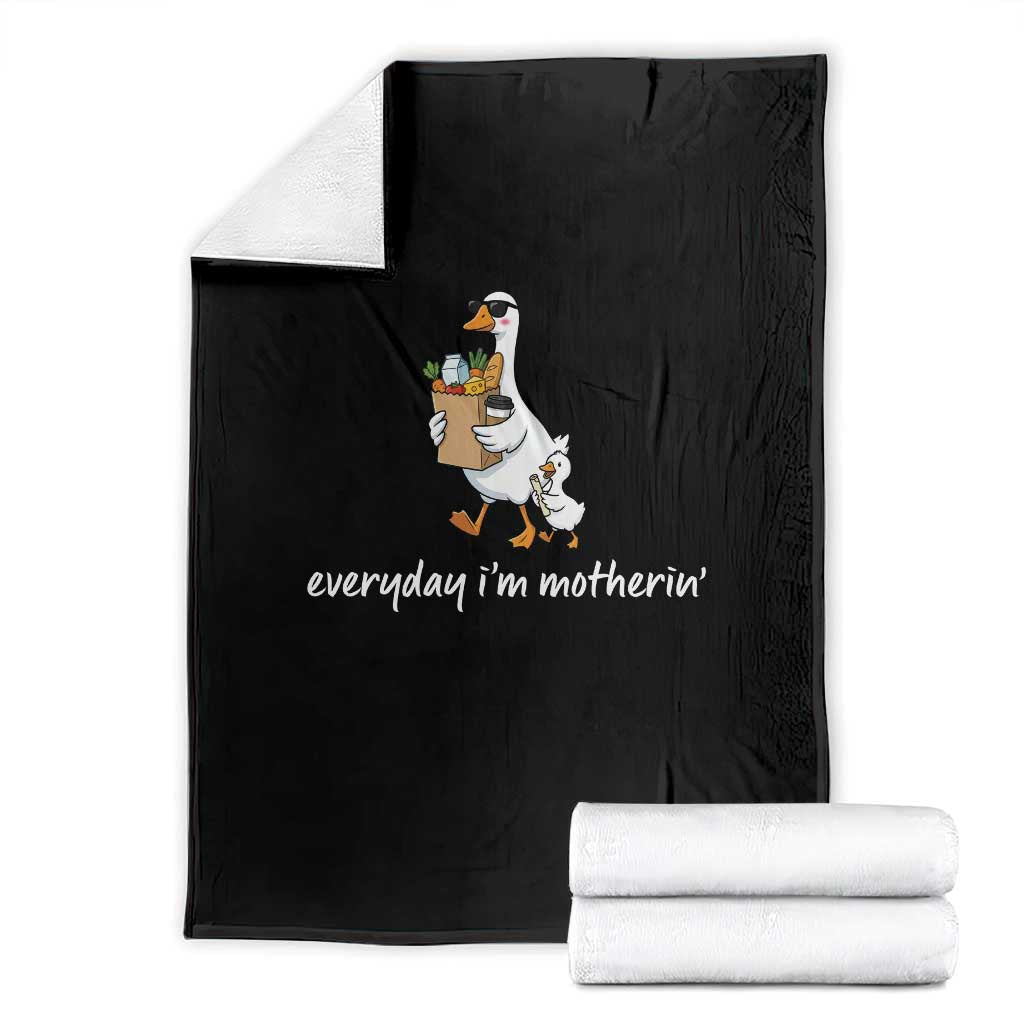 Everyday I'm Motherin Throw Blanket Funny Goose Mom