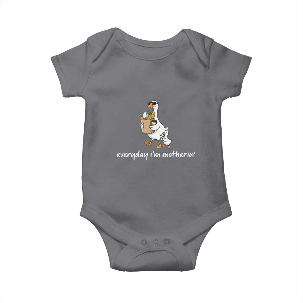 Everyday I'm Motherin Baby Onesie Funny Goose Mom