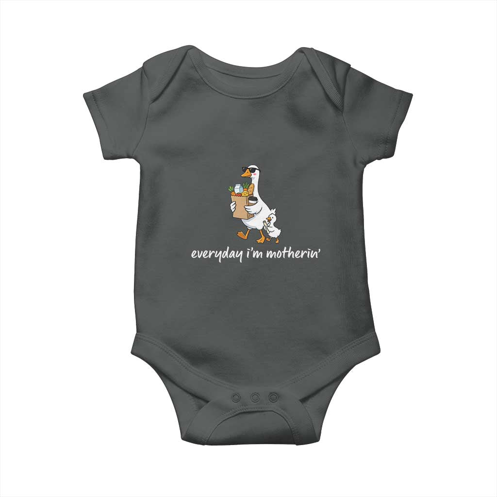 Everyday I'm Motherin Baby Onesie Funny Goose Mom