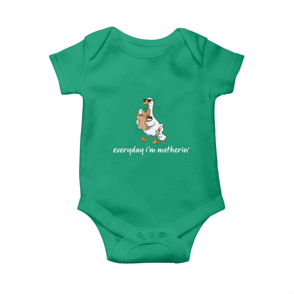 Everyday I'm Motherin Baby Onesie Funny Goose Mom