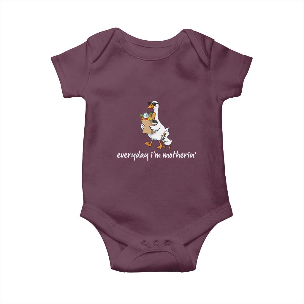 Everyday I'm Motherin Baby Onesie Funny Goose Mom