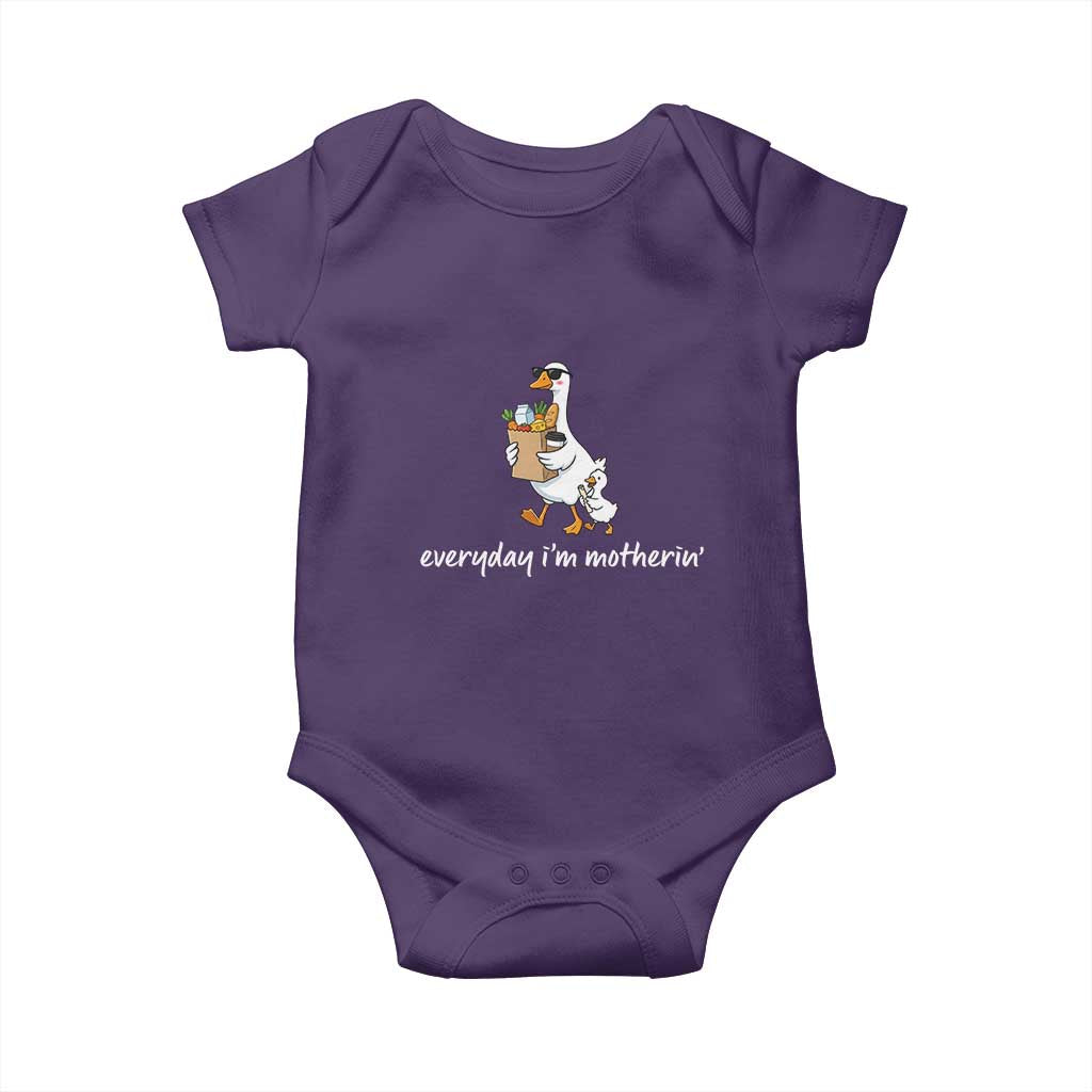 Everyday I'm Motherin Baby Onesie Funny Goose Mom