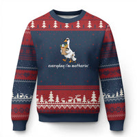 Everyday I'm Motherin Ugly Christmas Sweater Funny Goose Mom