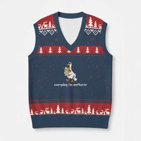Everyday I'm Motherin V-Neck Knit Sweater Vest Funny Goose Mom