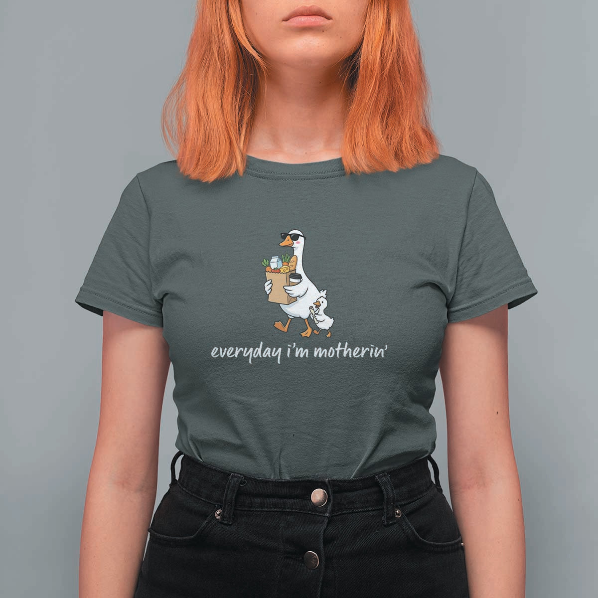 Everyday I'm Motherin T Shirt For Women Funny Goose Mom