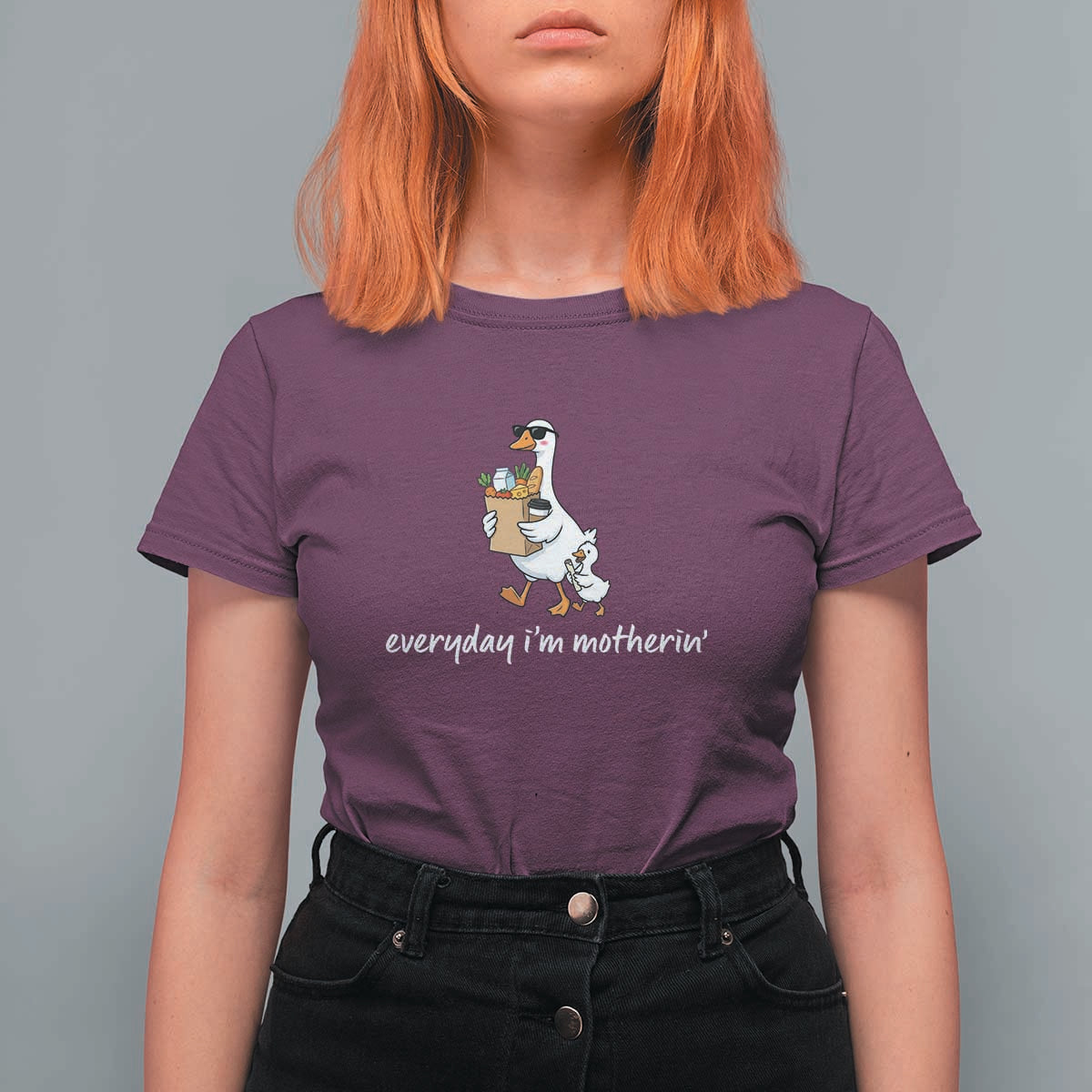 Everyday I'm Motherin T Shirt For Women Funny Goose Mom