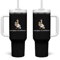 Everyday I'm Motherin Tumbler With Handle Funny Goose Mom