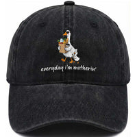 Everyday I'm Motherin Washed Cotton Baseball Cap Funny Goose Mom