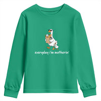 Everyday I'm Motherin Youth Sweatshirt Funny Goose Mom