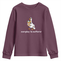 Everyday I'm Motherin Youth Sweatshirt Funny Goose Mom