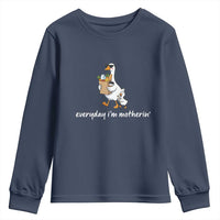 Everyday I'm Motherin Youth Sweatshirt Funny Goose Mom