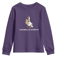 Everyday I'm Motherin Youth Sweatshirt Funny Goose Mom