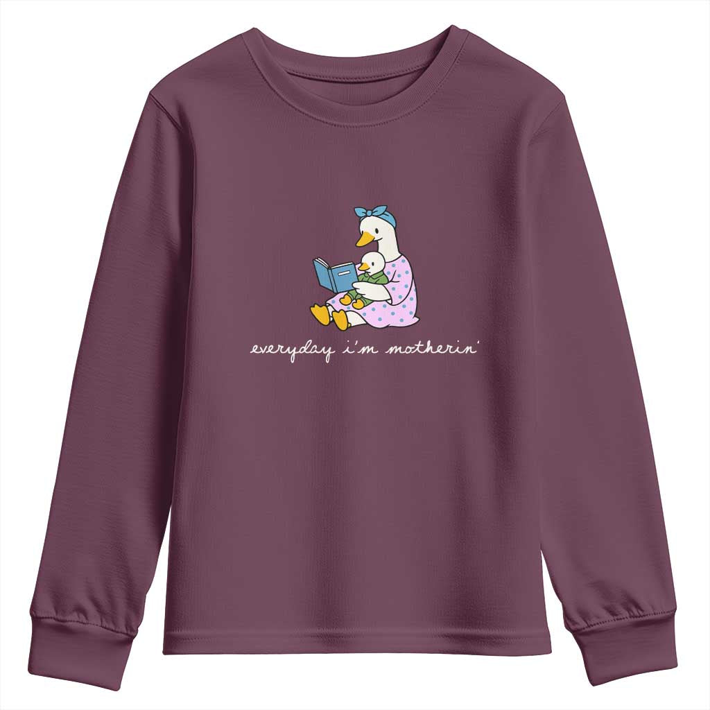 Everyday I'm Motherin Youth Sweatshirt Funny Goose Mom Mother Day Gifts