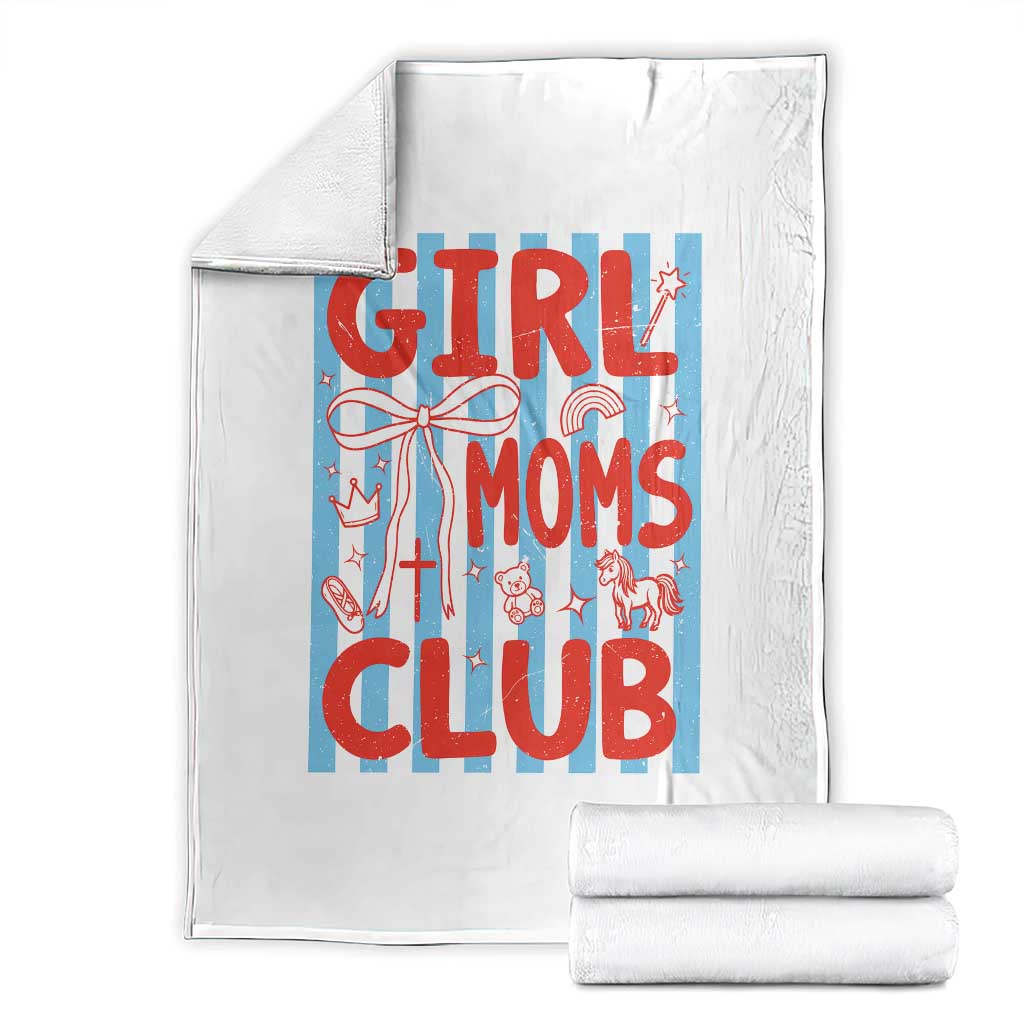 Girl Mom Club Throw Blanket Pregnancy Announcement First Time Mother's Day