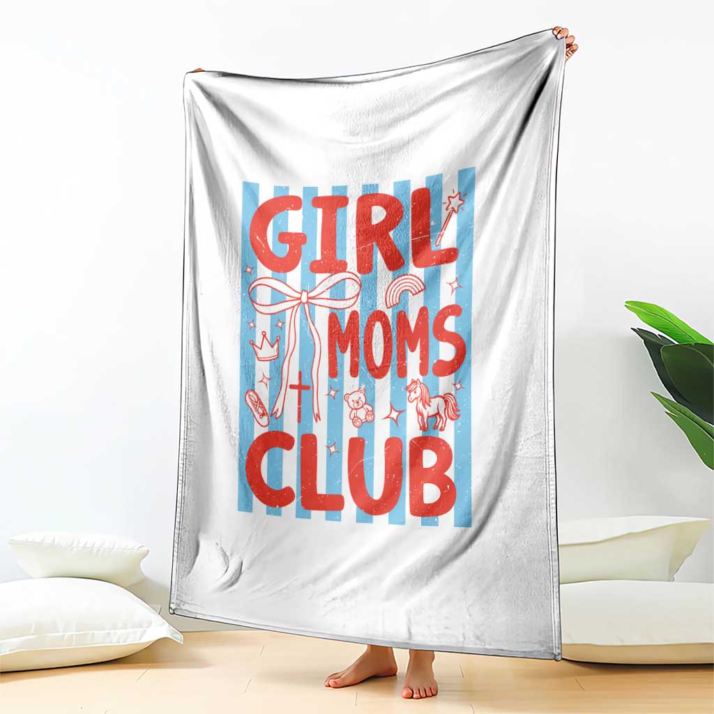 Girl Mom Club Throw Blanket Pregnancy Announcement First Time Mother's Day