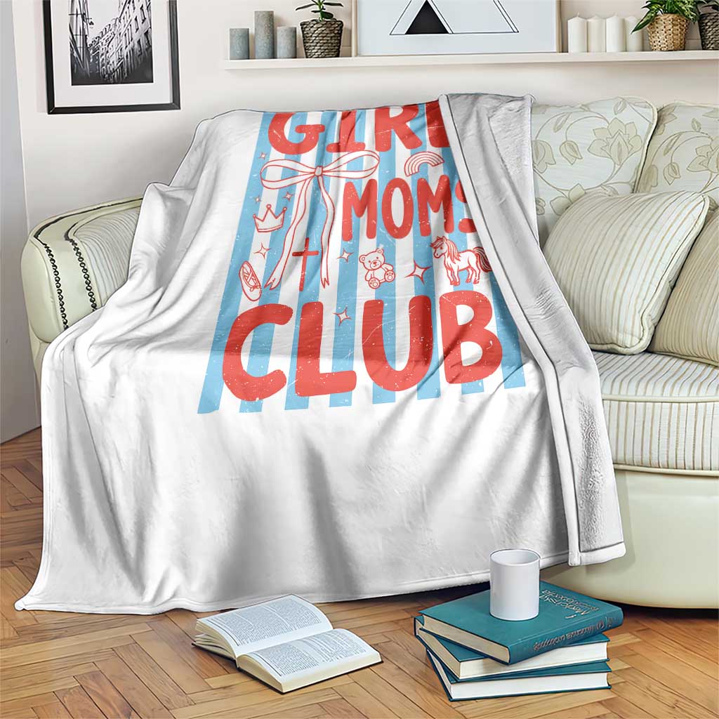 Girl Mom Club Throw Blanket Pregnancy Announcement First Time Mother's Day