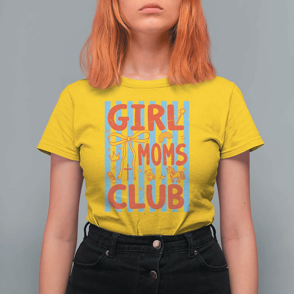 Girl Mom Club T Shirt For Women Pregnancy Announcement First Time Mother's Day