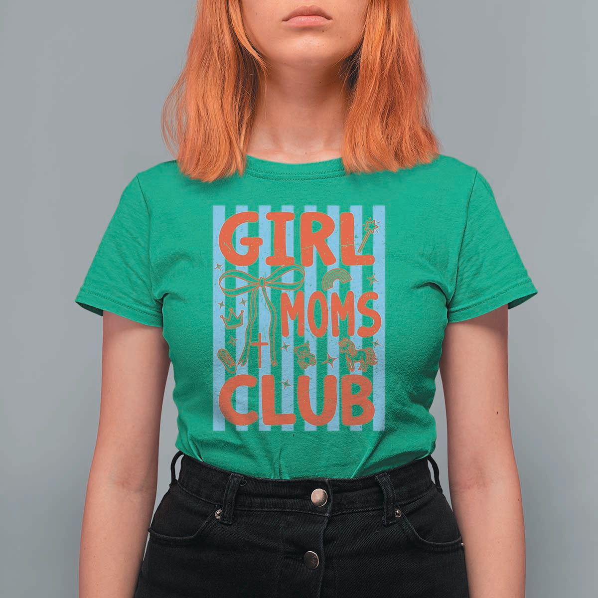 Girl Mom Club T Shirt For Women Pregnancy Announcement First Time Mother's Day