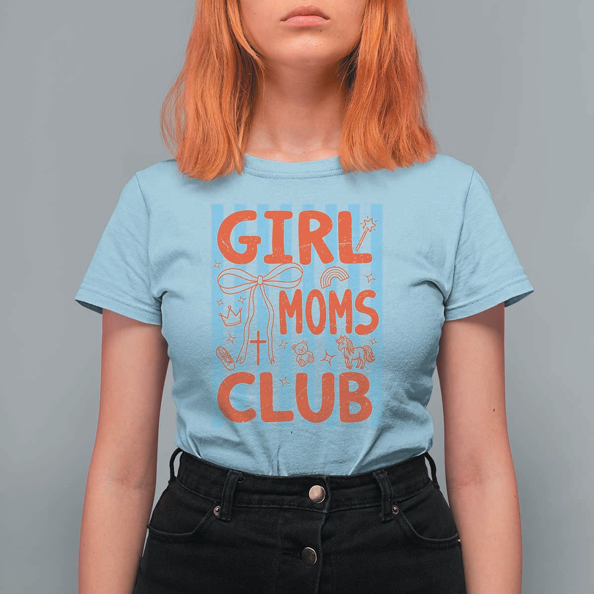 Girl Mom Club T Shirt For Women Pregnancy Announcement First Time Mother's Day