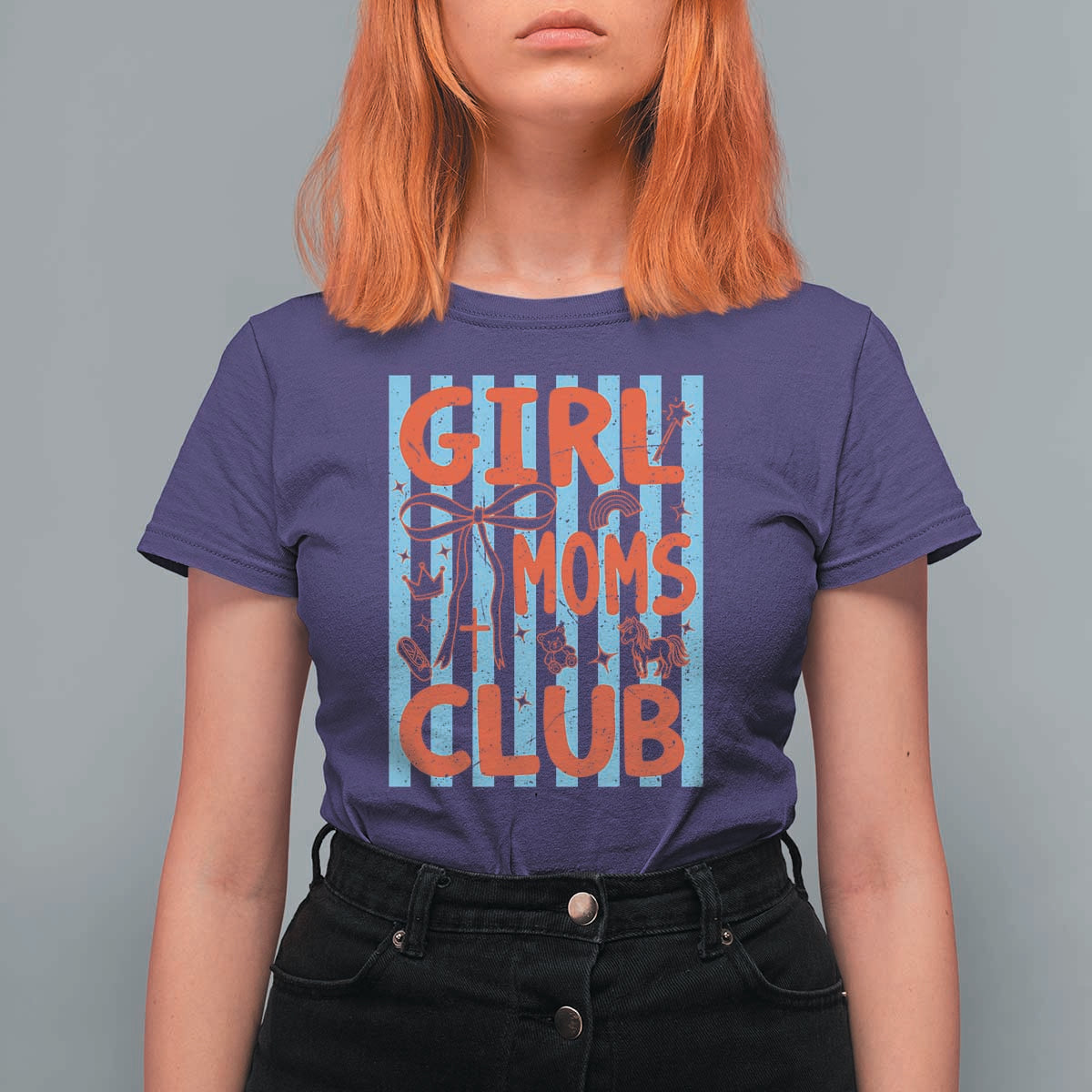 Girl Mom Club T Shirt For Women Pregnancy Announcement First Time Mother's Day