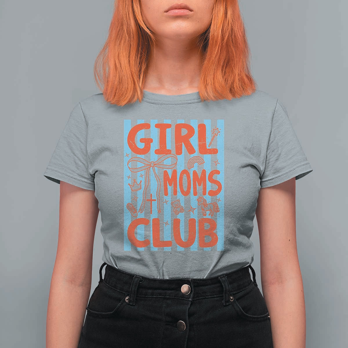 Girl Mom Club T Shirt For Women Pregnancy Announcement First Time Mother's Day