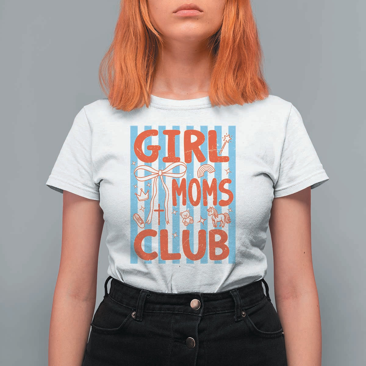 Girl Mom Club T Shirt For Women Pregnancy Announcement First Time Mother's Day